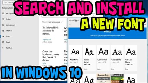 HOW TO SEARCH AND INSTALL NEW FONTS IN WINDOWS 10 YouTube