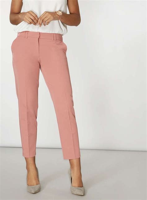 womens rose double loop ankle grazer trousers dusky rose trousers women outfits cropped