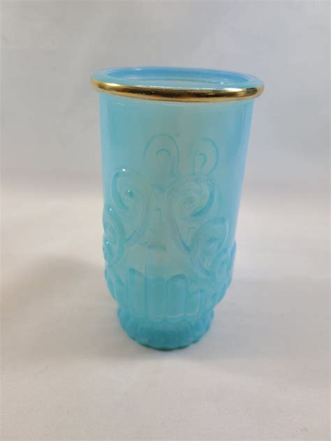 Vintage Avon Blue Milk Glass Tumbler Etsy