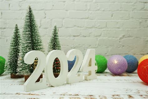 2024 Happy New Year With Christmas Lantern Decorative With Space Copy