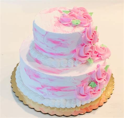 Fake Wedding Cake Two Tier Pink And White Prop Decoration Dezicakes