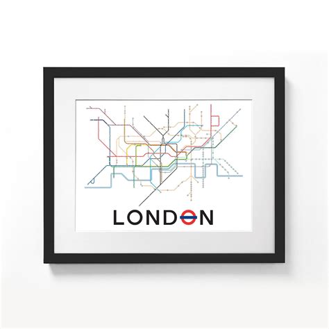 London Underground Tube Map Poster A3 And A2 Sizes Minimalist Etsy