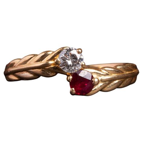Pear Shaped Burma Ruby Diamond Toi Et Moi Gold Ring At 1stdibs Toi Et