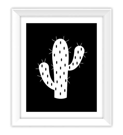 Black And White Cactus Print Cactus Plant Garden Art Print Cactus