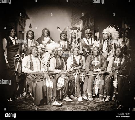 Red Cloud And Native American Indians Standing Is Red Bear Young Man