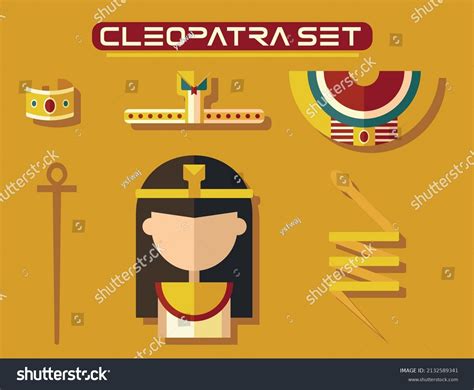 Character Cleopatra Egyptian Queen Cleopatra Accesories Stock Vector Royalty Free 2132589341