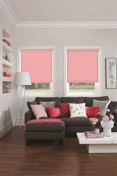 Add A Pop Of Pink To Your Living Room These Roller Blinds Are Great At
