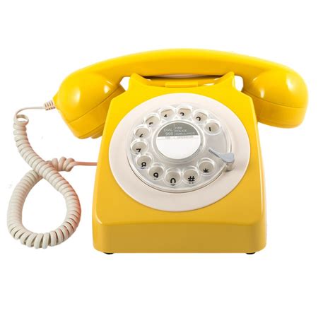 746 Retro Rotary Dial Phone In Mustard Gpo Cuckooland