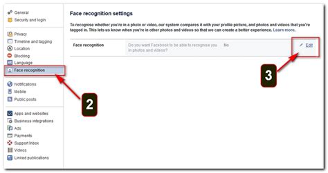 how to turn off facebook facial recognition using facebook app website