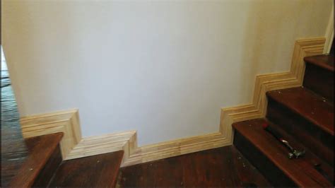 Baseboard Installation On Stairs Youtube