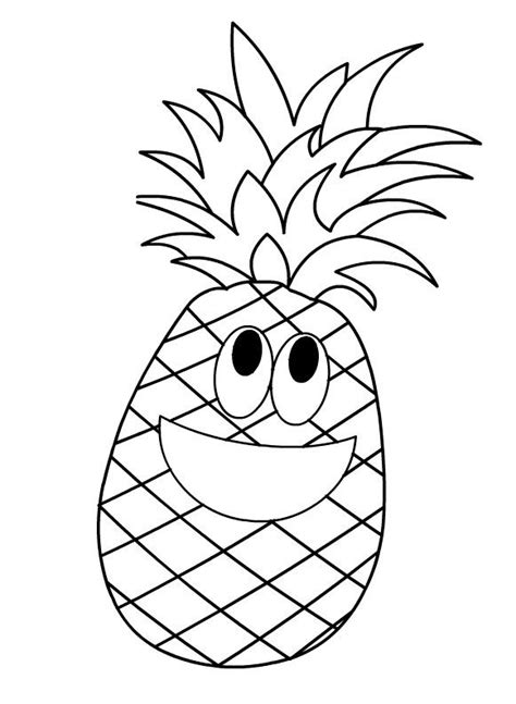 Pineapple Coloring Pages For Kids Thekidsworksheet