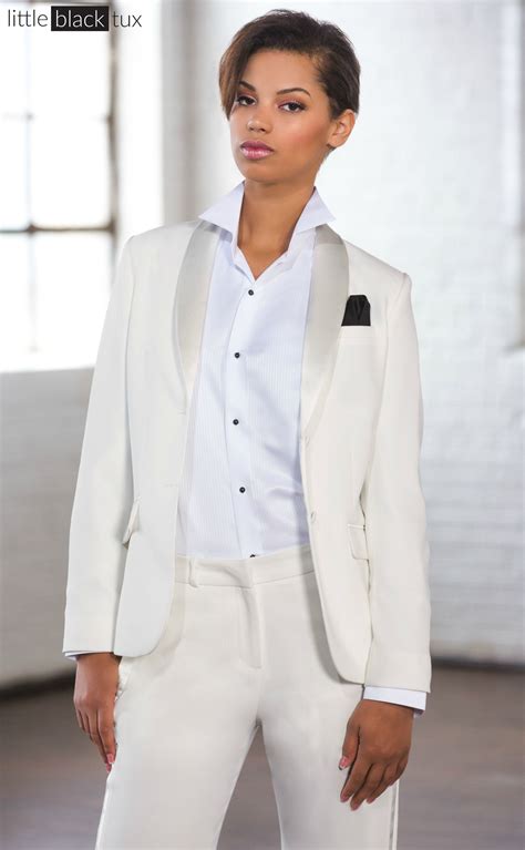 Womens Ivory Diamond White Tuxedo Ladytux Shawl Collar Slim Fit