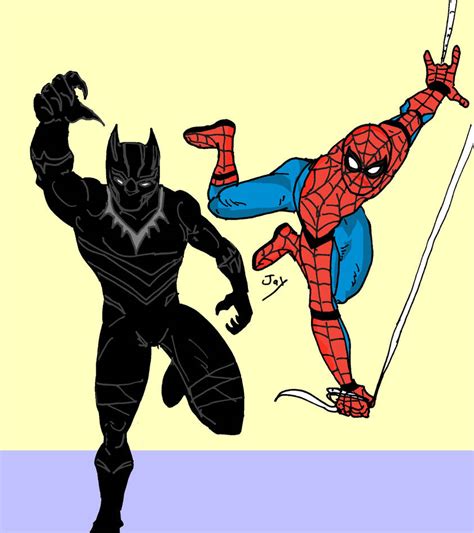 Spider Man And The Black Panther By Jasontodd1fan On Deviantart