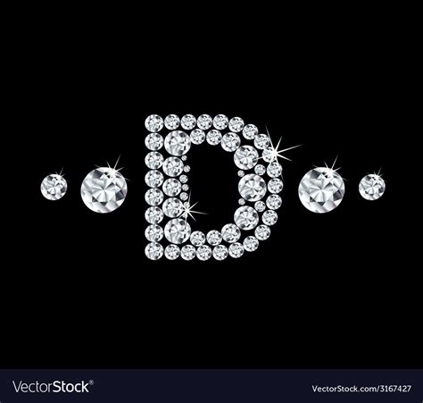 Diamond Alphabetic Letter D Royalty Free Vector Image