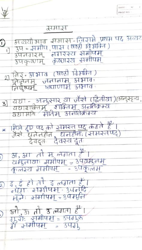 Sanskrit Vyakaran Handwritten Notes PDF For TET