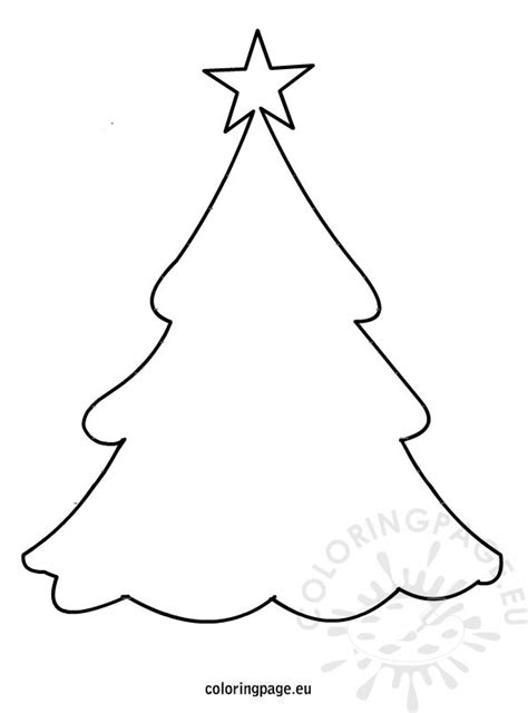 Trees coloring pages for kids. Christmas Tree Template - Coloring Page