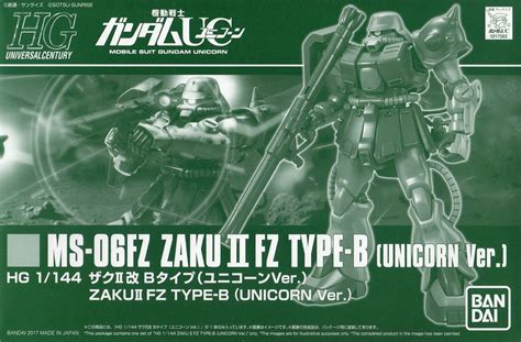 P Bandai Exclusive Hguc 1144 Zaku Ii Fz Type B Unicorn Ver