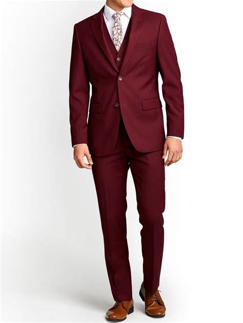 Maroon Three Piece Suit For Men Custom Sizes Available In Canada