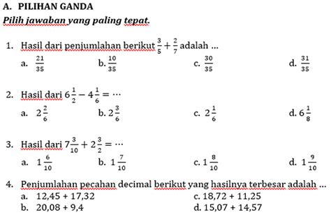 Operasi Hitung Campuran Pecahan Dan Desimal Kelas Mybizle