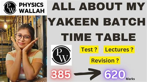 My Yakeen Batch Time Table Best Timetable For In Neet Physics Wallah Youtube