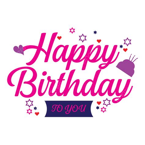 Typography Of Happy Birthday Pink Typography Of Happy Birthday Happy