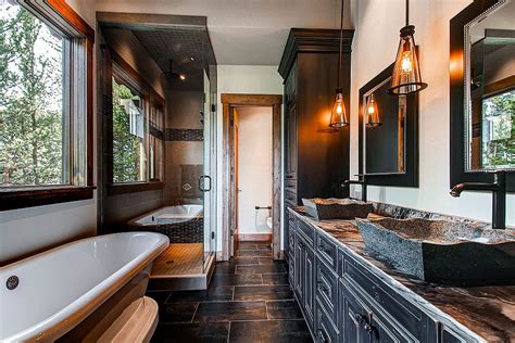With black granite already in place in the room, this opens the door to using a black and white color scheme in the space. 20 Gorgeous Black Vanity Ideas for a Stylishly Unique Bathroom
