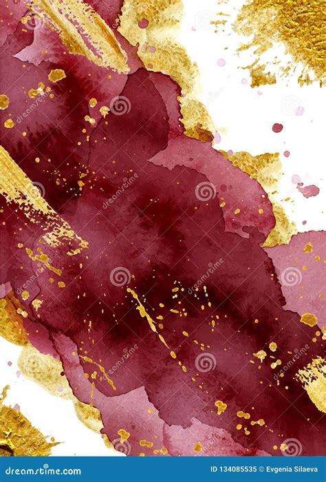 Watercolor Abstract Background Hand Drawn Watercolour Burgundy And