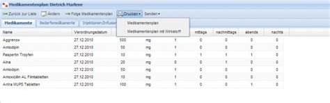 Medikamentenplan zum ausdrucken sammlungen einzigartiges. Medikamentenplan - Software für ambulanten Pflegedienst