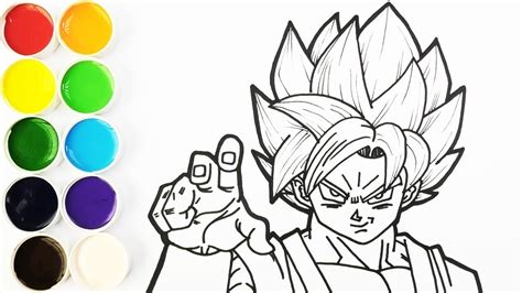 Como Dibujar Y Colorear A Goku Super Saiyajin Dios Azul Dibujos Para