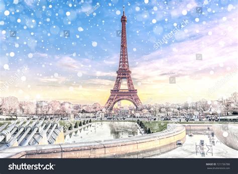 View Eiffel Tower Paris Christmas Time Stock Photo 721736788 Shutterstock