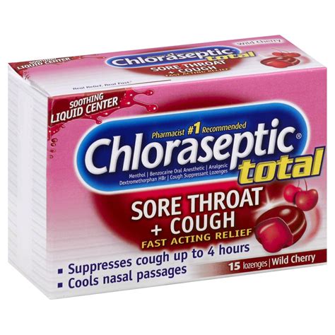 Chloraseptic Total Sore Throat Cough Lozenges Shop Cough Cold