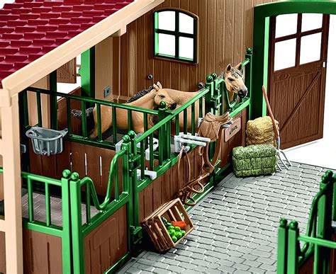 Schleich Farm World Horse Stable Barn Riding Centre With Horses And Rider