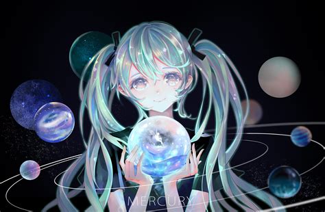 Miku Holding A Planet Rhatsune