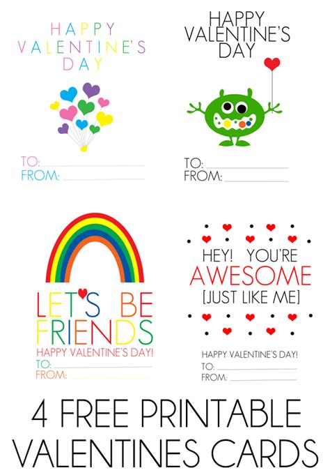 Free Printable Valentines Day Cards For Students