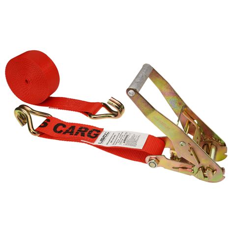 2 X 30 Red Ratchet Strap W Double J Hook Bs 10000 Lb