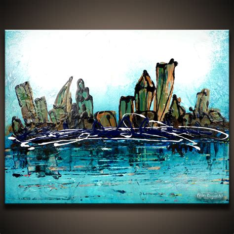 Abstract Paintings By Peter Dranitsin Blue City Original