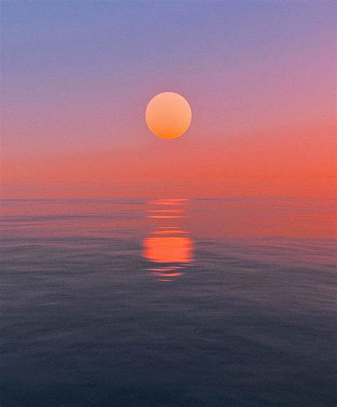 Sunset Skies Beaches Moon Nature Ocean Red Sun Serene Sun Water