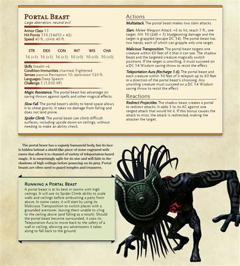 Portal Beast From Tumblr Dnd 5e Homebrew Dnd 5e Homebrew Dnd