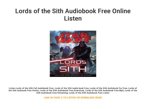 Lords Of The Sith Audiobook Free Online Listen By Justinakaede Issuu