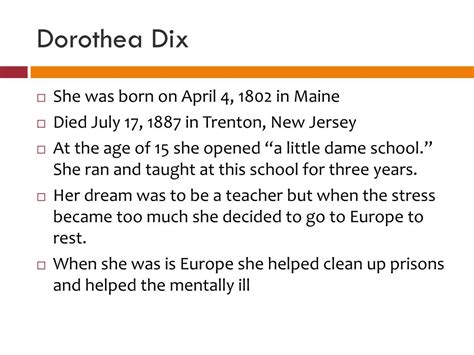 Ppt Dorothea Dix Powerpoint Presentation Free Download Id6683545