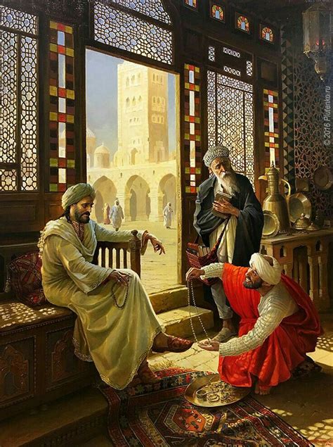 Wise Man And The Trader By Stanislav Plutenko Islamic Paintings Middle Eastern Art