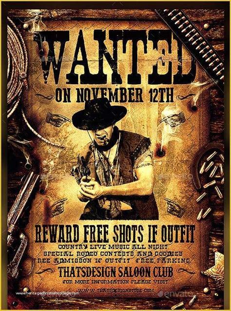 Wild West Wanted Poster Template Free Of Western Wanted Poster Free