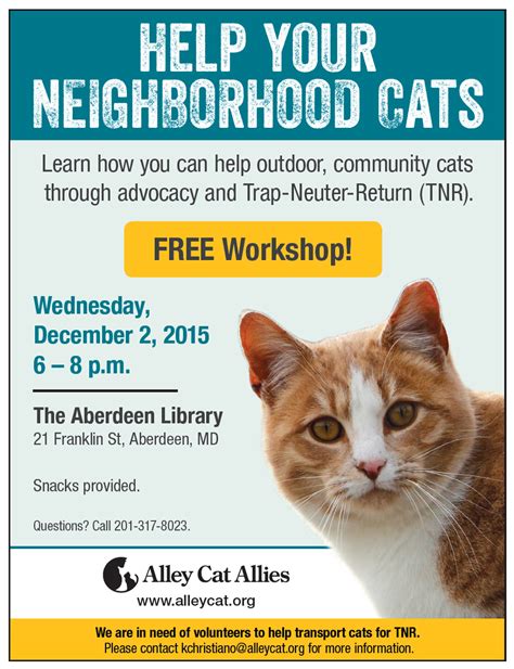 Alley Cat Allies Flyer The Humane Society Of Harford County