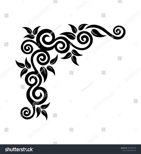 Vector Floral Ornament Corner Decoration Stock Vector Royalty Free
