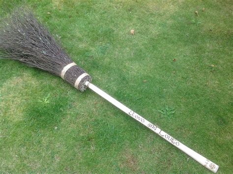 Coppiced Crafts Besom Broom In Hazel And Birch With Pyrography Detail