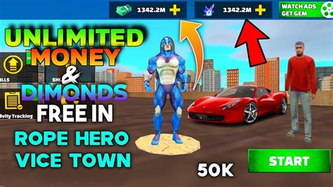 How To Earn Unlimited Money And Diamond In Rope Hero Vice Town