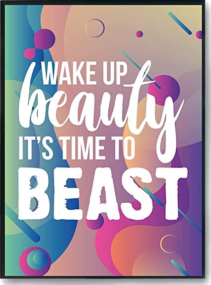 Hippowarehouse Wake Up Beauty Its Time To Beast Printed Poster Wall