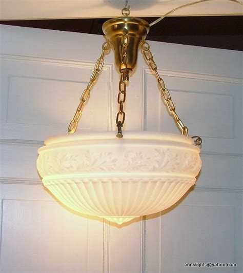 Antique Ceiling Light Fixture Vintage Inverted Dome Suspension