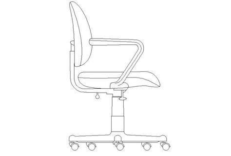 Side View Of A Office Chair Design 2d Model Design Dwg File Cadbull