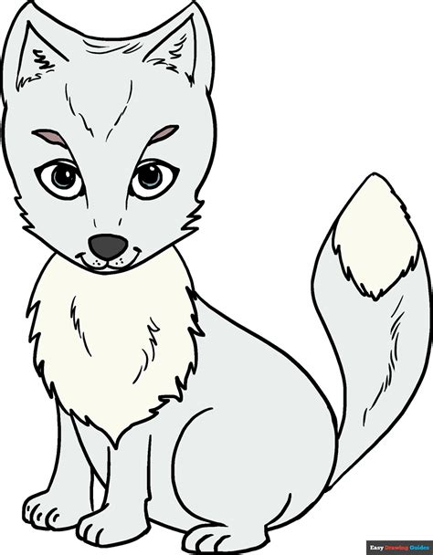 How To Draw An Arctic Fox Really Easy Drawing Tutorial